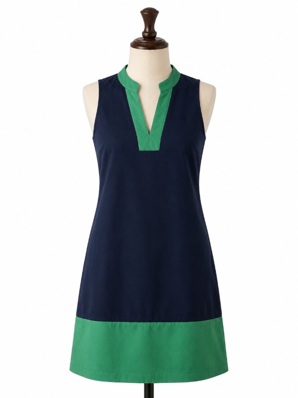 Sail to Sable Navy Green Sleeveless Shift Dress Size S